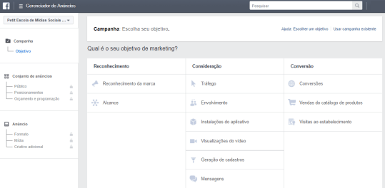 criar campanhas facebook instagram